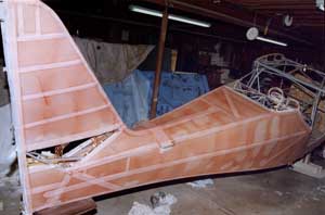 Tail part with fabric