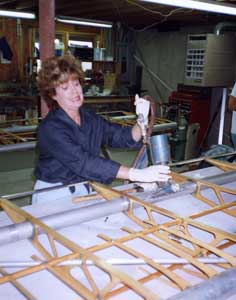 Joan is puting in the rivets