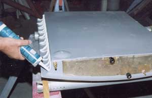 Preparing the fuel tank for mounting in the wing