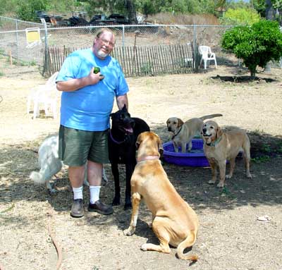 Jim with his adoring friends