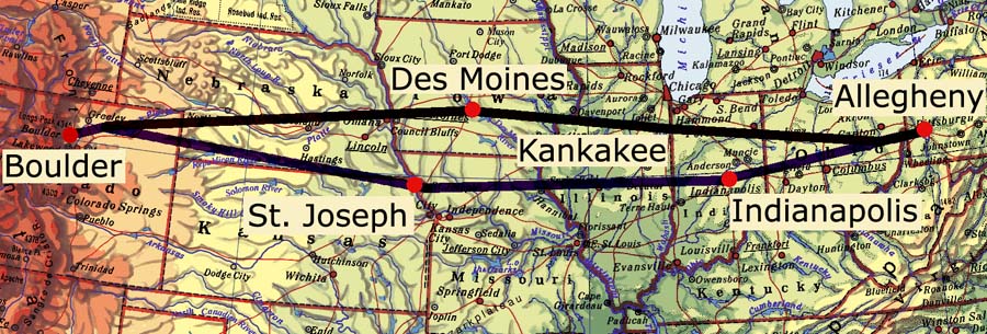 Route on our trip to Pittsburgh