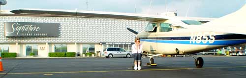 Waiting for ground transportation at Indiannapolis airport