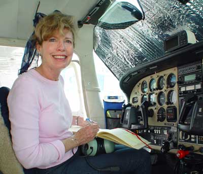 Joan recording Instrument Flying time