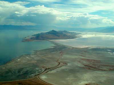 Castle Rock in the Salt Lake of Utah