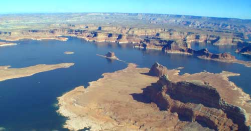 Lake Powel, Colorado river dammed filling Glenn Canyon