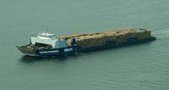Wood Barge on Williston Lake