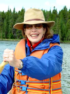 Joan enjoying the Canoe