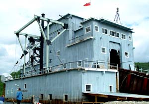 Old dredging barge has served it's time